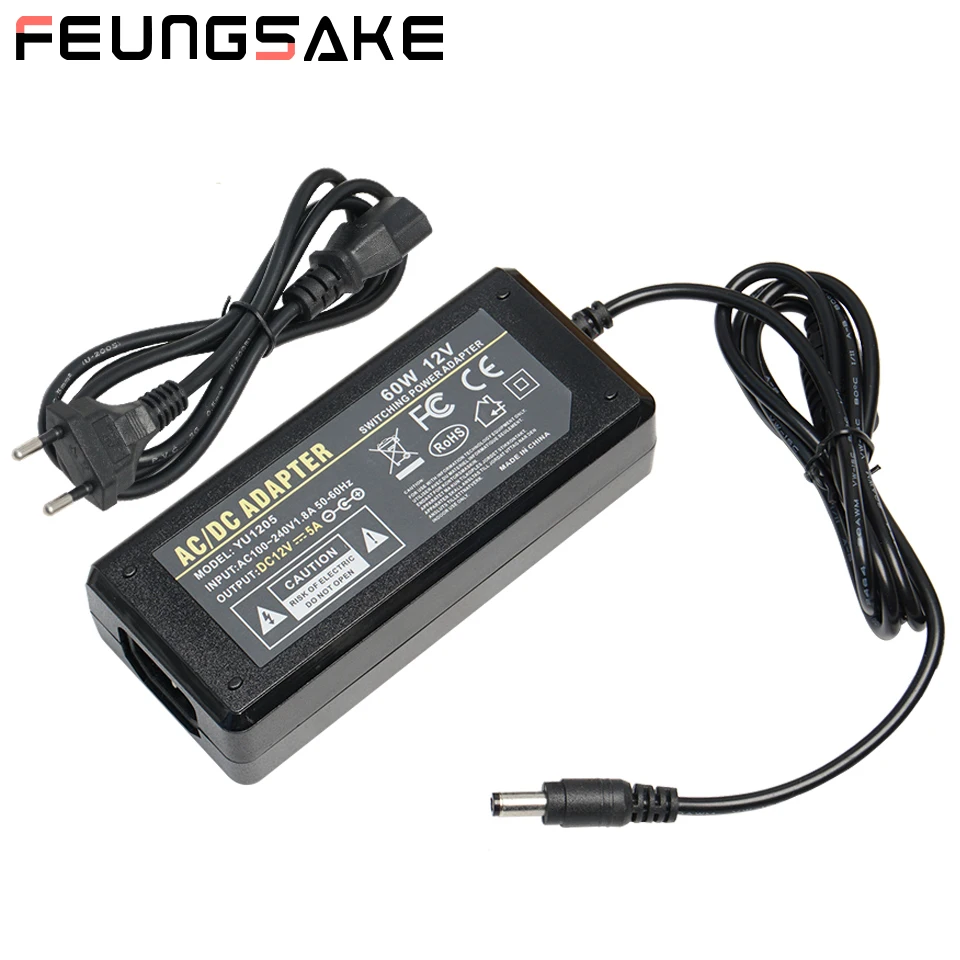 

Адаптер питания постоянного тока 12 В переменный ток 100-230 В 5A преобразователь адаптер Универсальный адаптер питания вилка EU US AU UK