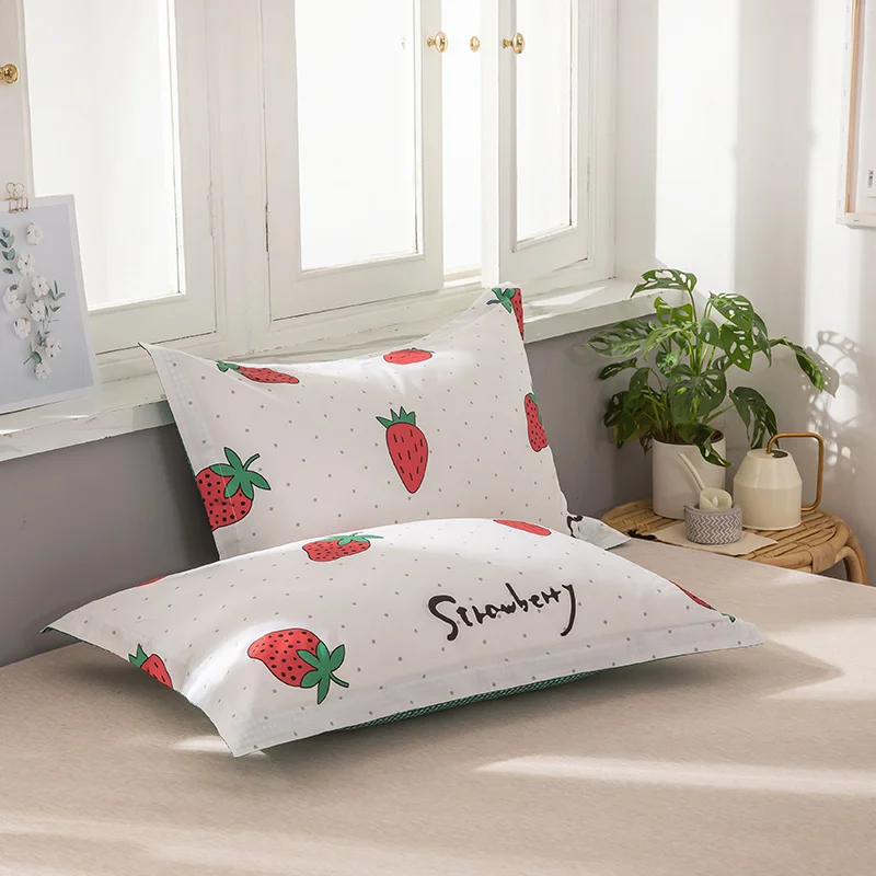 Белый пододеяльник комплекты из хлопка с принтом клубника одеяло покрывало один