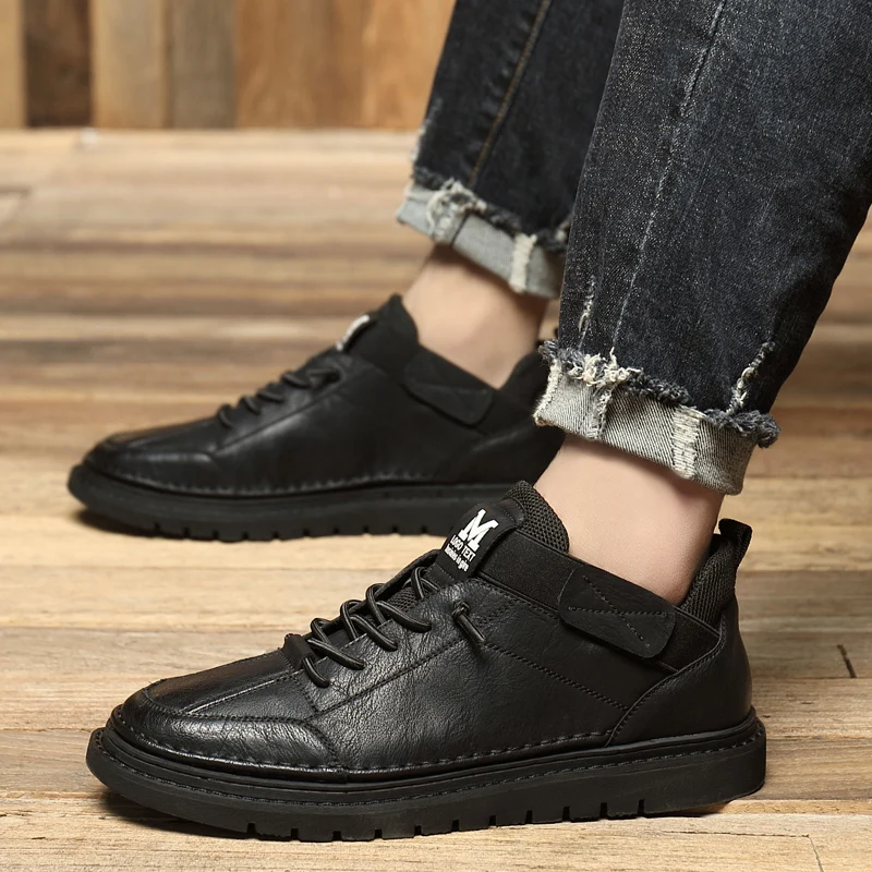 Модные кроссовки Брендовая кожаная мужская повседневная обувь Сезон осень