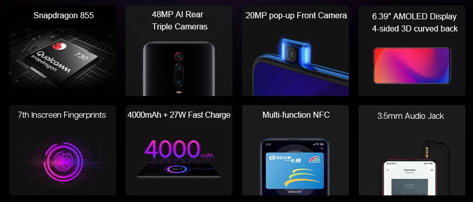Глобальная версия Xiaomi mi 9T Pro 6 ГБ 128 ГБ(Red mi K20 Pro) восьмиядерный смартфон Snapdragon 855 6,3" AMOLED с камерой 48 МП 4000 мАч