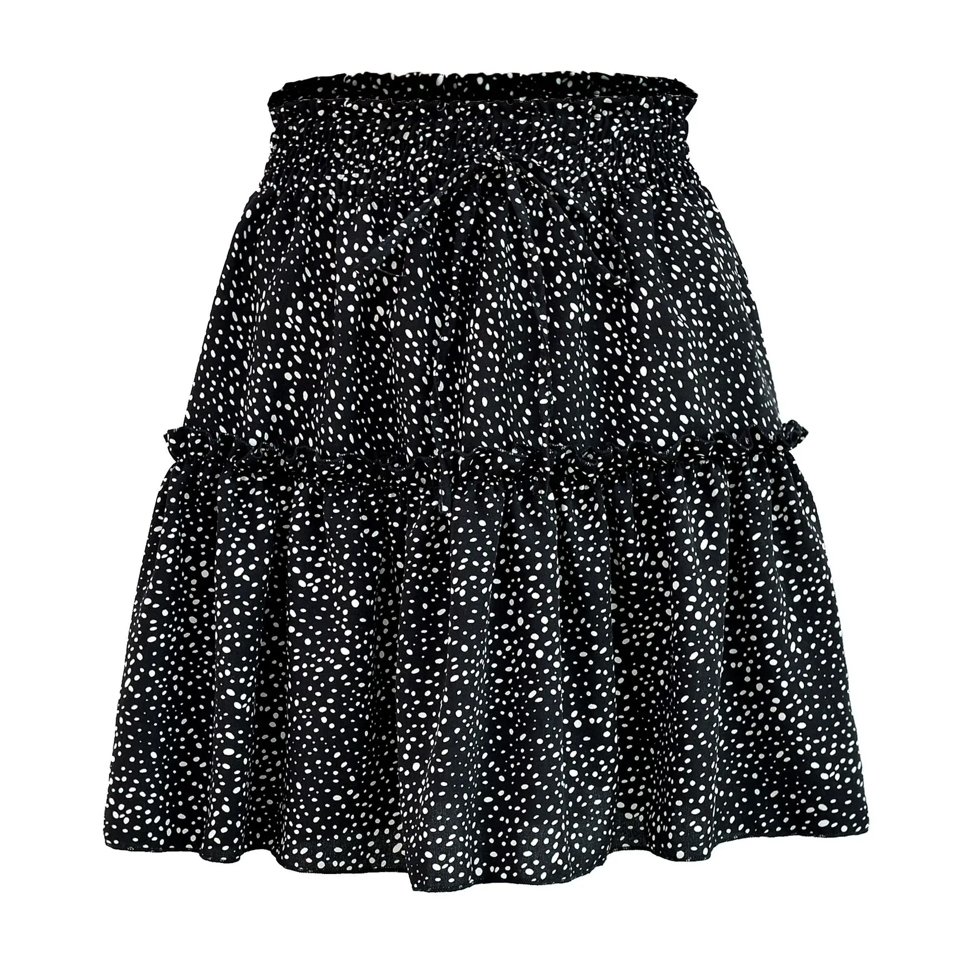 

Woman skirts harajuku 2021 summer tall waist chiffon printing pleating wave point skirts womens WSL4101