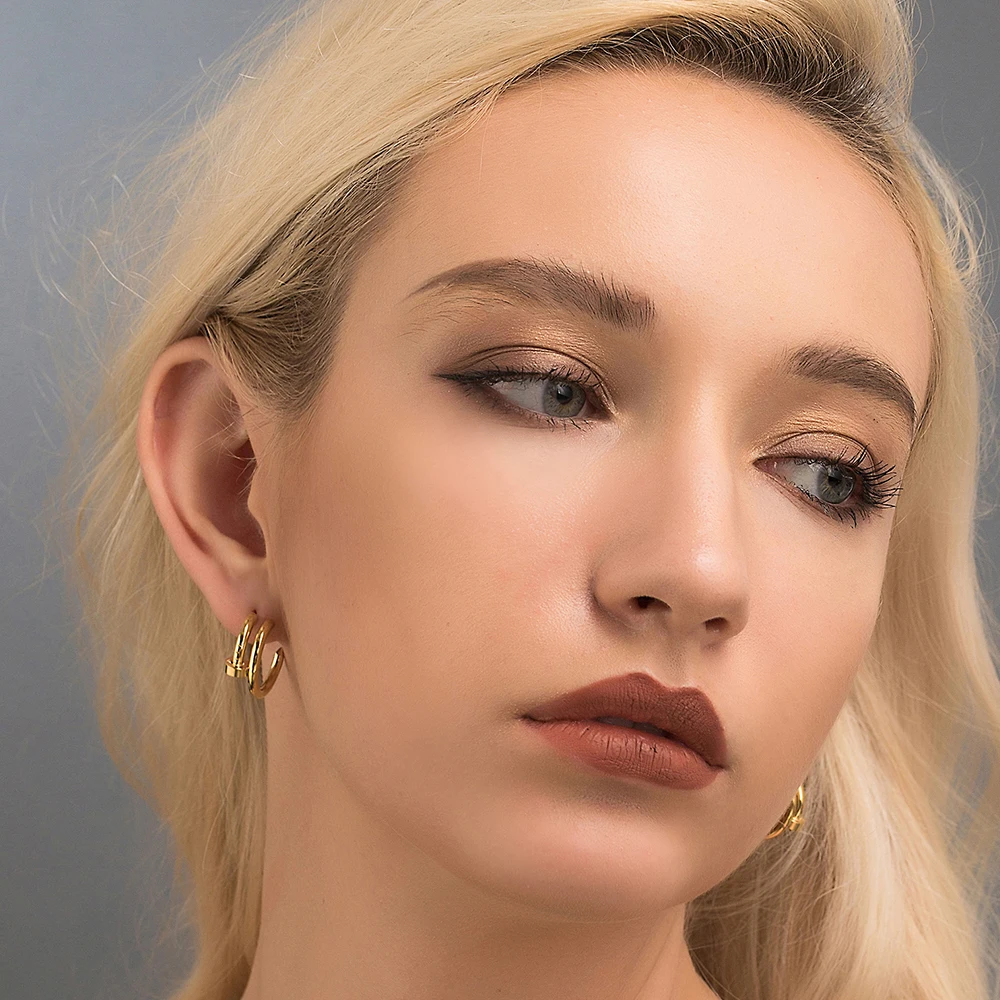 SUPERWEAR серьги из титановой стали серебро розовое желтое золото цвет маленькая серьга-кольцо для женщин роскошный бренд Модные ювелирные изделия