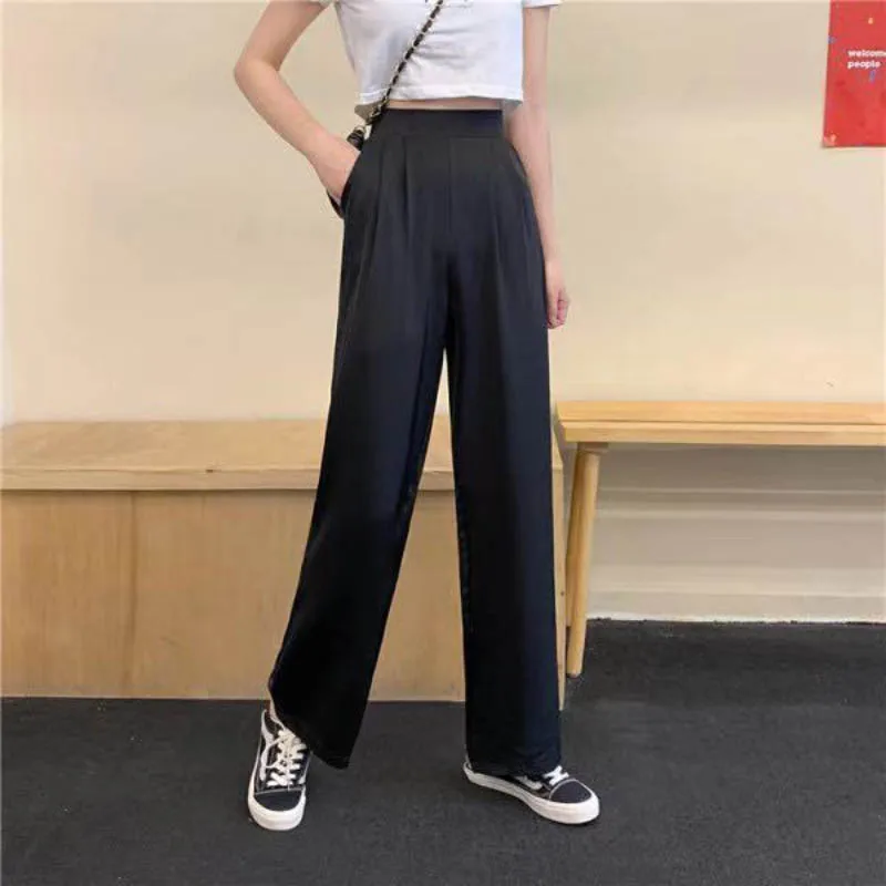 Женские свободные брюки JMPRS с широкими штанинами эластичные Прямые хлопковые