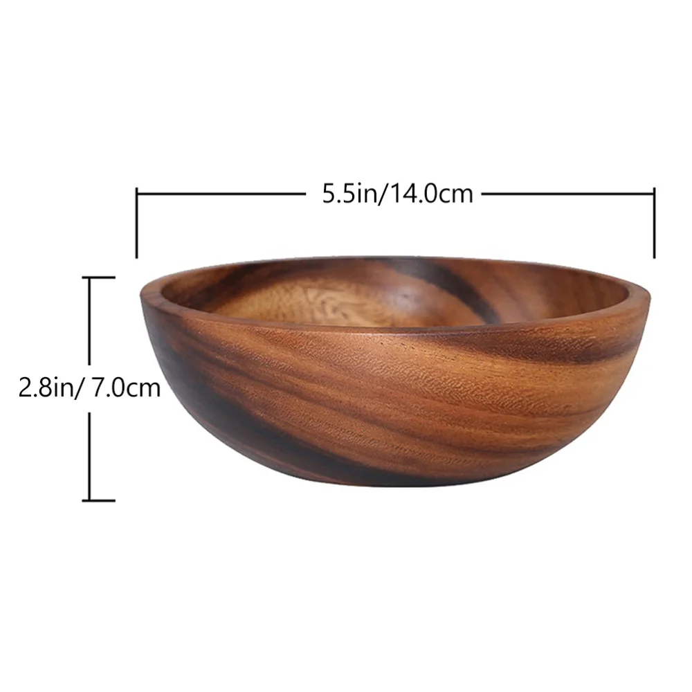 

1pc 8X6CM Practical Wooden Cutlery Household Basin Fruit Bowl Salad Bowl