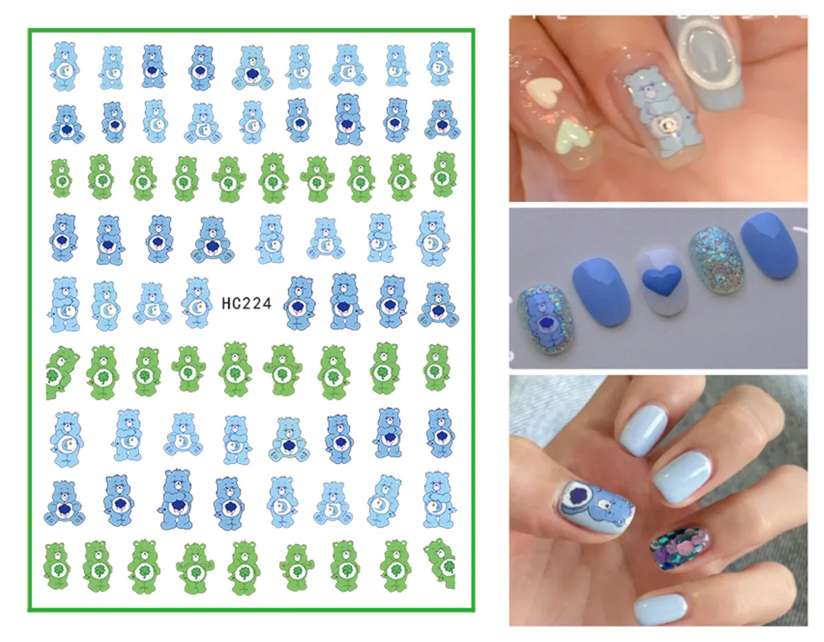 

1PC 3D Cute Cartoon Bear Nail Art Stickersfor Nail Decoration Nails Art Stickers Decals Design Manicure Transfer Foil Decals
