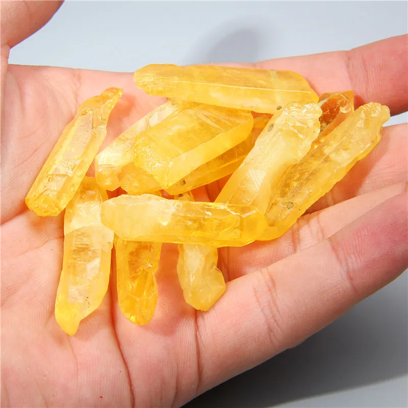 40 мм 10 шт. необработанный натуральный желтый кварцевый кристалл палочка точечные