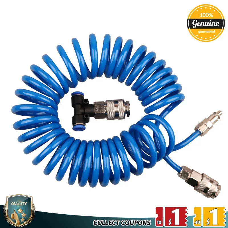 

LAMEZIA 4*6 European-style Dust Blowing Gun Set With PUTPU Spiral Air Nozzle Tools Pipe 5 M Pneumatic Combination