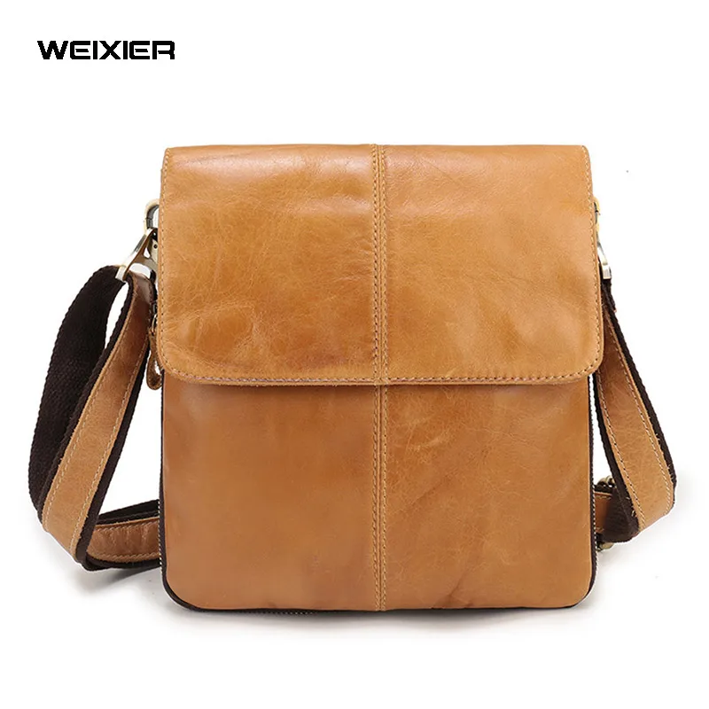 

WEIXIER Men Tote Bags Genuine Leather Fashion Men Messenger Bag Scalable Design Male Crossbody Shoulder Business Bags For Male