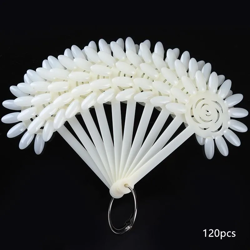 120pcs Цветные карты накладные ногти веер прозрачный белый Поддельные Типсы для маникюра дизайн ногтей Практика Дисплей дизайн инструменты - Цвет: 120pcs