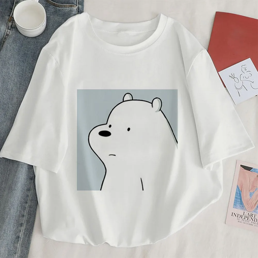 

SHUJIN Polar Bear Kawaii Graphic Print T-shirt Women Harajuku Aesthetic White Tops Tshirt Tee Korea Style Anime Female T Shirt