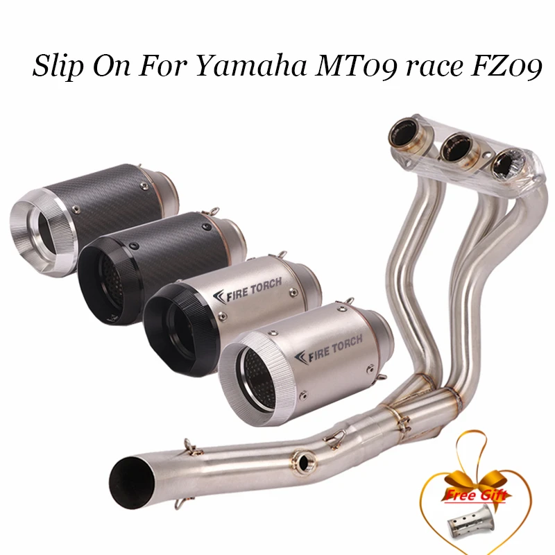 

Front Link Pipe Exhaust Muffler Tubes Escape Original Connect Vent Replace for Yamaha MT09 race FZ09 Motorcycle Full Set System