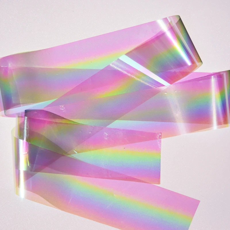 100 см градиентная Фольга для ногтей Аврора бумажная Радужная переводная фольга