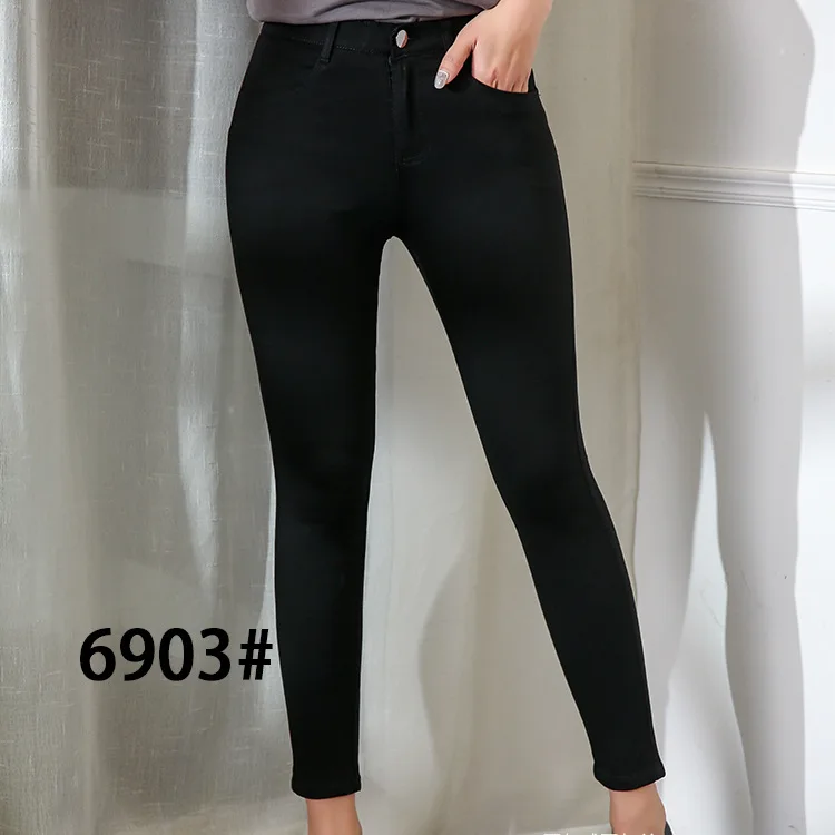 

KURHN Trembling 6903 Fashion Leggings Pants Versatile Ankle-length Spring-Summer Skinny Pants Pants Slim Fit Stretch Open Pants