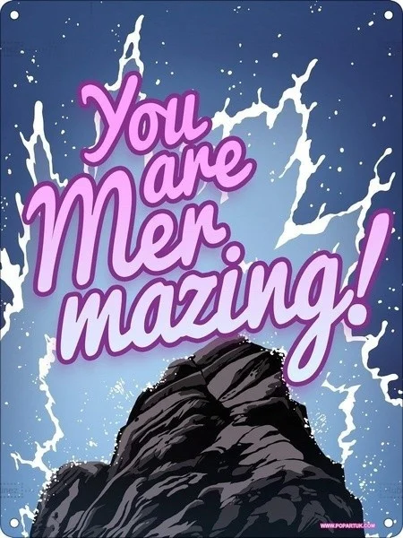 

Artistic tinplate painting You Are Mer-mazing Mini Tin Sign
