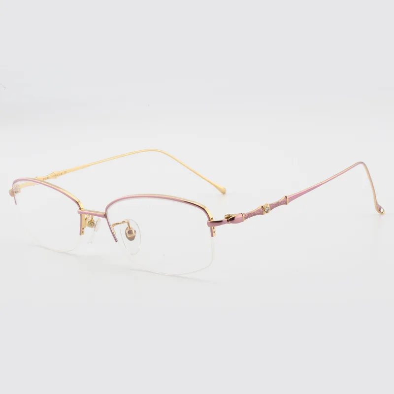 Титановая оправа для очков Женская полуоправа Рецептурные очки близоруких