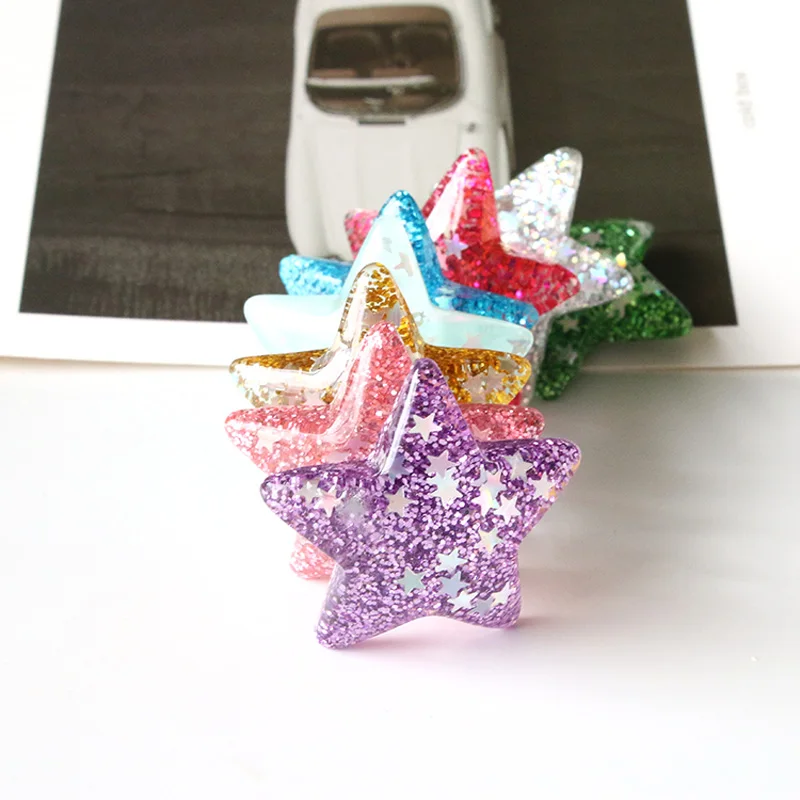 Милые Креативные наклейки Qiyue с блестками и пятиконечными звездами из смолы для