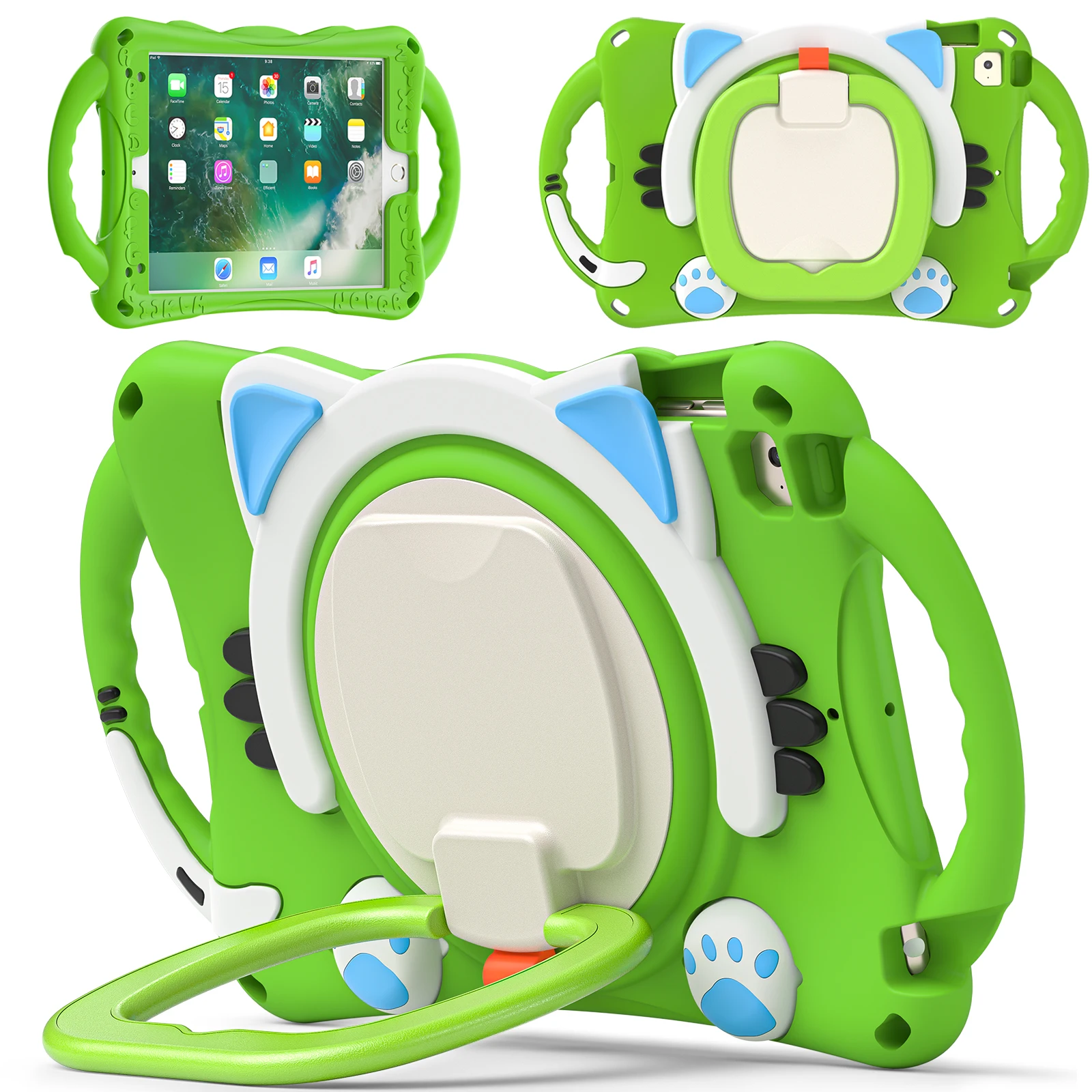 

Cute Kids Cartoon Cover for IPad 10.2 7th 8th 9.7 6th Air 2 Protective Case for Child Silicone PC Stand Handle iPad Case Stand