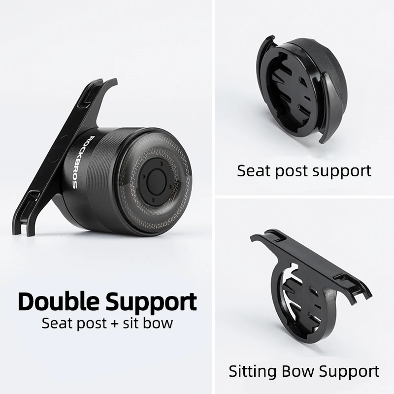 

ROCKBROS Bicycle Rear Light USB Charging Safety Warning Cycling Light Colorful Bicycle Tail Light Bike Light Bike Accessories