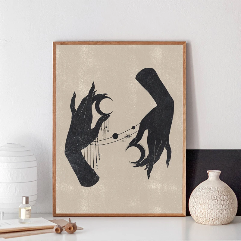 

Minimalist Moon Phases Witchcraft Prints Living Room Canvas Painting Wall Picture Abstract Gallery Boho Decor