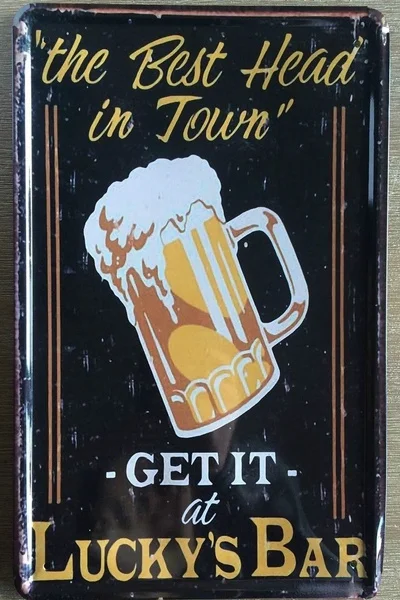 

Lucky's Bar Beer Tin Sign , Retro Metal Tin Sign Poster Plaque Bar Pub Club Cafe Home Plate For Wall Decor Art