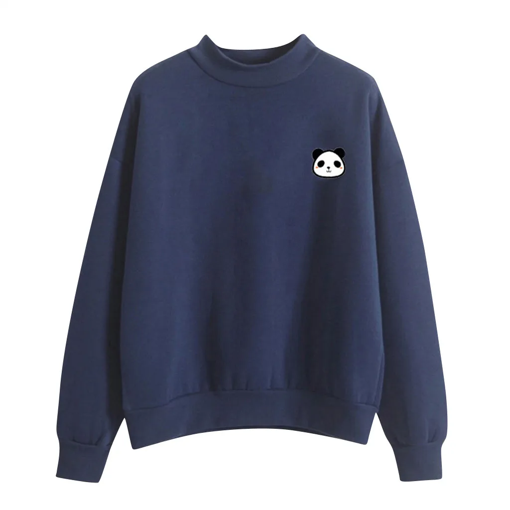 Стильный принт панды свитшоты Харадзюку свитер с круглым вырезом женская одежда