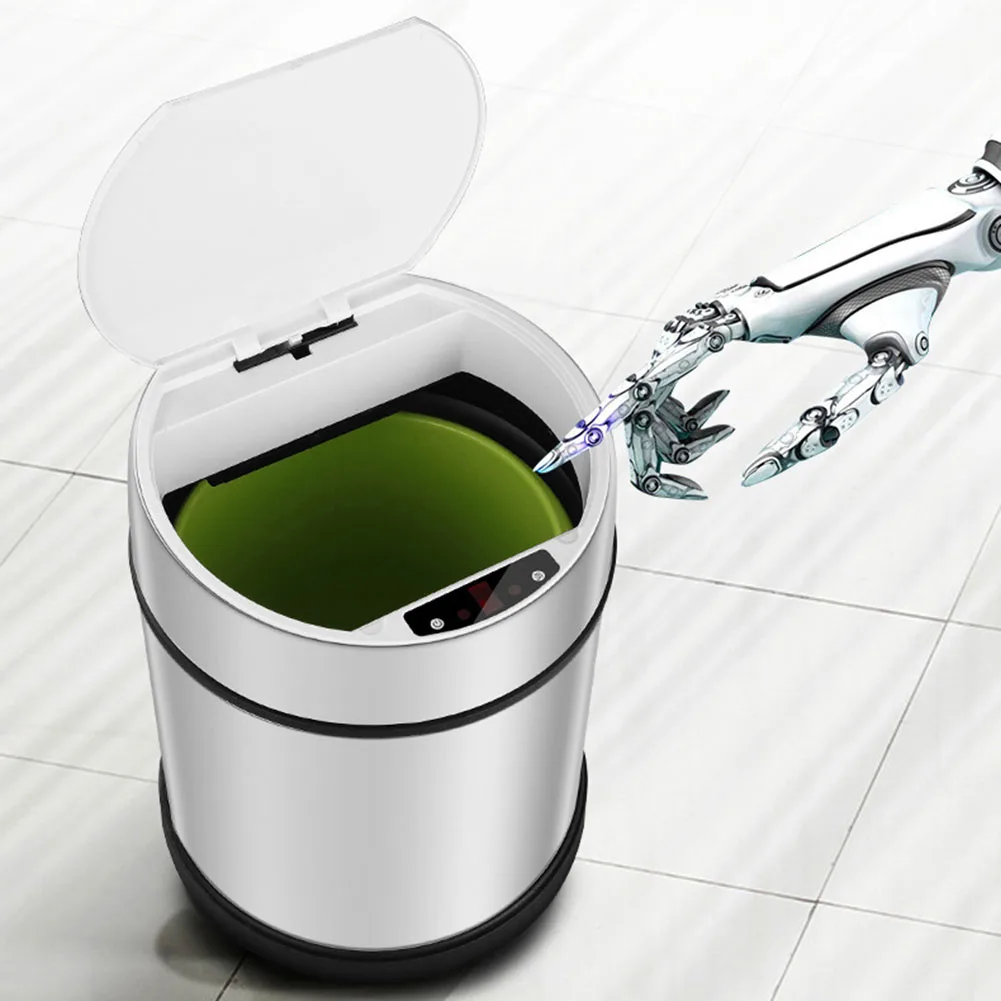 Мусорная корзина для ванной комнаты 8 л USB зарядка ИК Индуктивная мусорная