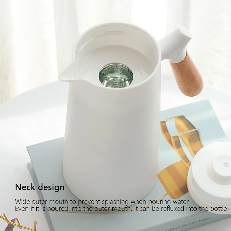 

1L Insulation Kettle Hot Water Bottle With Handle Nordic Style Large Capacity Thermos Removable Teapot Household Coffee Pot Tool