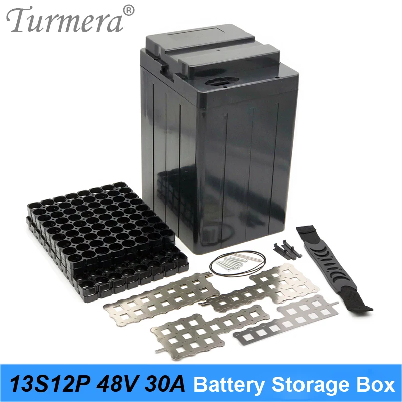 

Turmera 48V 30Ah E-Bike Battery Stoarge Box for 13S12P 18650 Lithium Batteries Pack Use Include Holder and Welding Nickel Strips