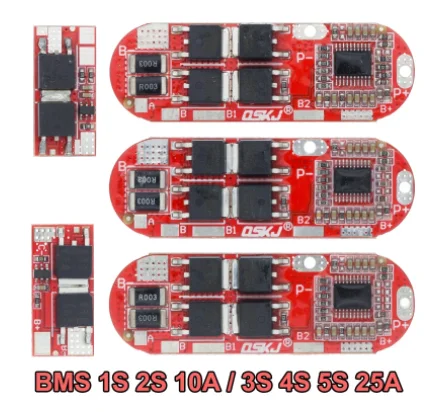 BMS 1S 2S 10A 3S 4S 5S 25A 18650 Li-ion Lipo Lithium Battery Protection Circuit Board Module Pcb Pcm 18650 Charger