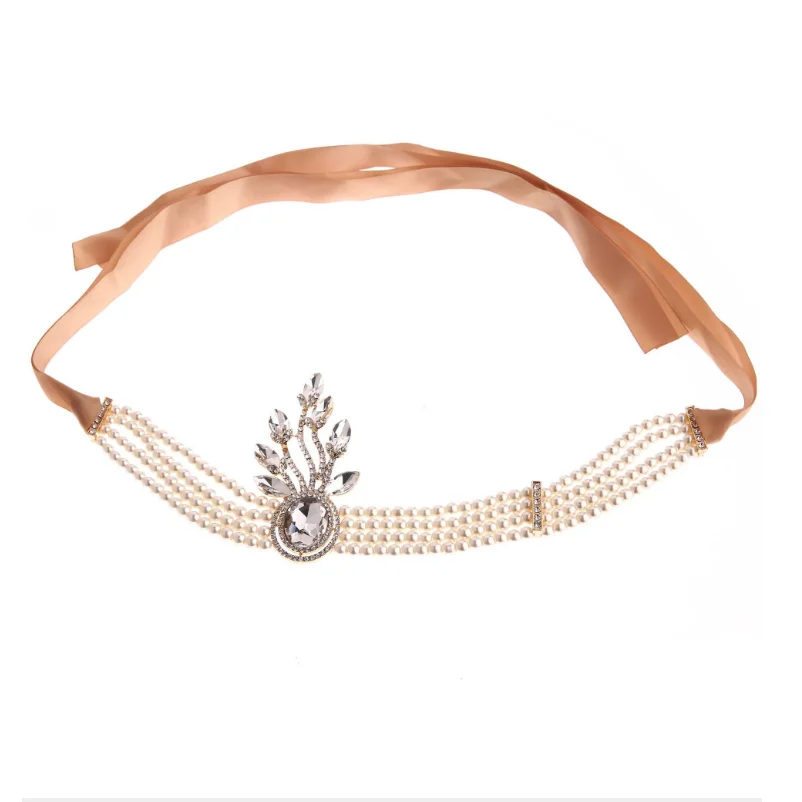 

Handmade bridal pearl headdress baroque banquet hair decoration custom