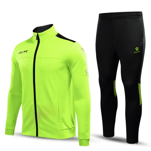 KELME, мужская спортивная одежда, зимние наборы для бега, беговые костюмы, толстовка, куртка, джоггеры, компрессионные штаны, спортивный костюм для мужчин, 3771200 - Цвет: YellowBlack