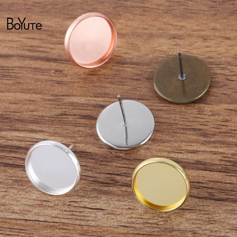 BoYuTe (50 шт./лот) подходит для сережек гвоздиков 8 10 12 14 16 мм|earring findings|stud earring findingsearring