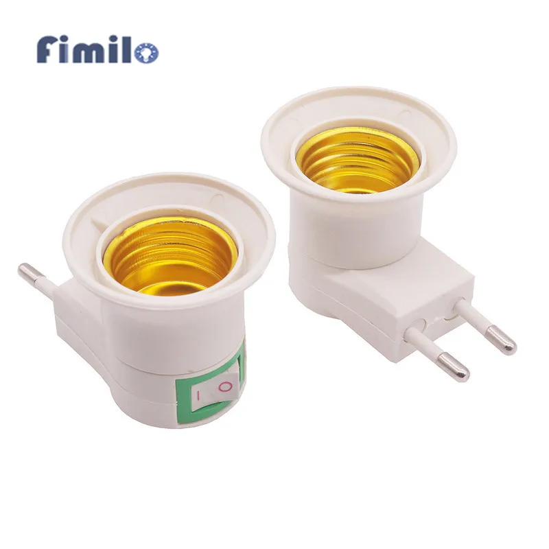 

Лидер продаж, Цоколь для лампы Fimilo, 1 шт./2 шт., практичная Белая светодиодная розетка E27 на вилку европейского стандарта, адаптер для включени...