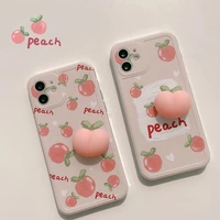 three dimensional peach pinch phone case for iphone 11 13 pro max xs max xr xs 7 8 plus 7plus 12 mini cute silicone cover