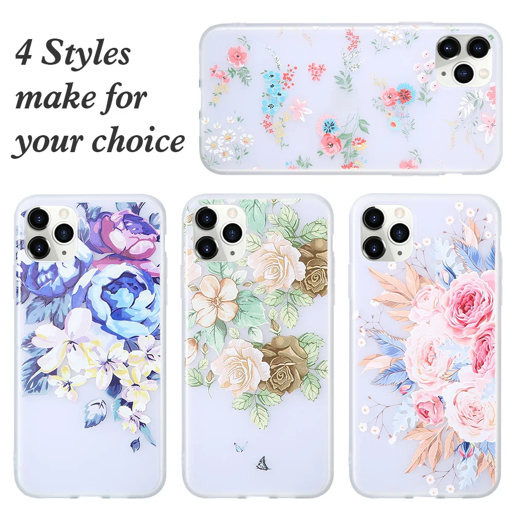 KISSCASE ТПУ чехол с цветами для iPhone 11 Pro Max противоударный телефона 5S SE 6 7 8 Plus XS XR Coque |
