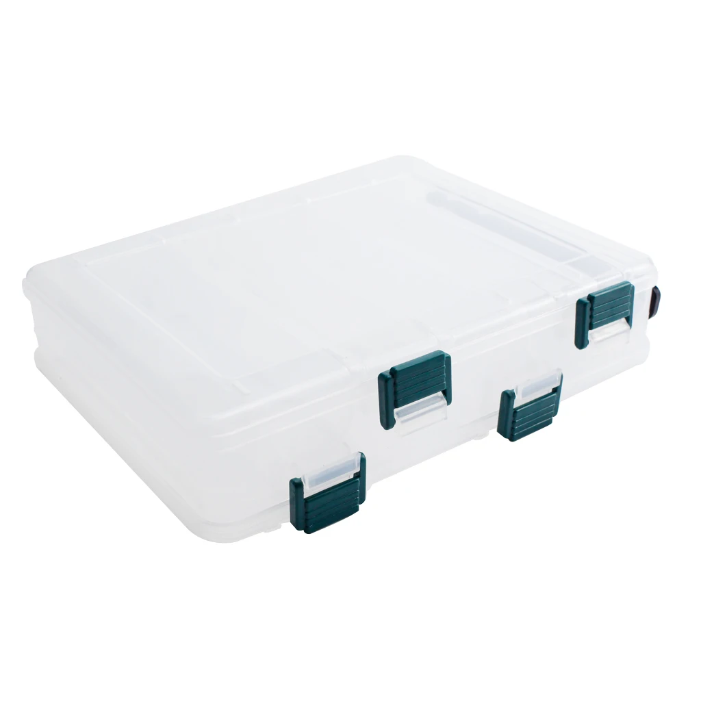 

Двухсторонний пластиковый ящик для рыболовных снастей премиум-класса, прозрачные легкие рыболовные приманки ящик для хранения приманки, р...