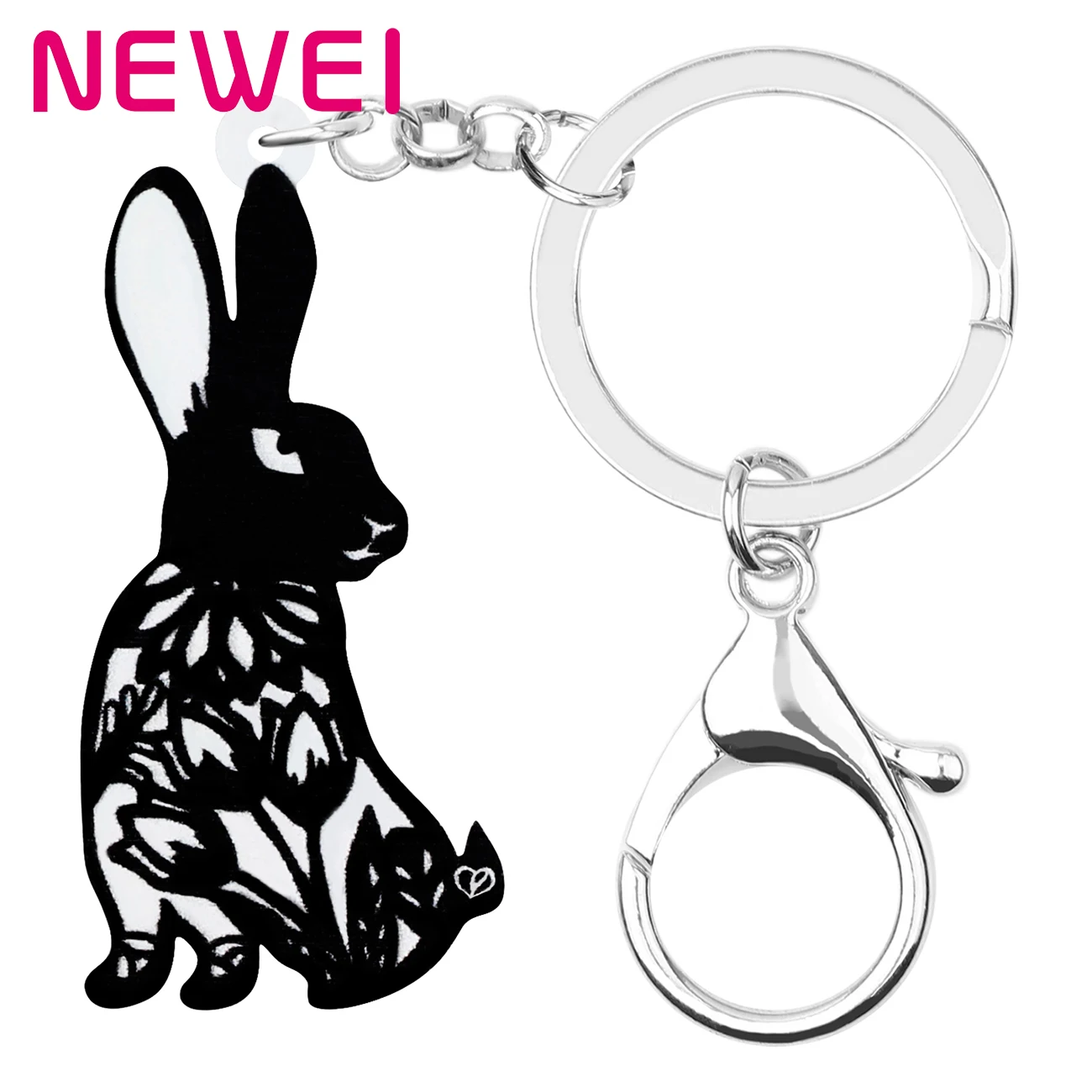 ARWA акриловые черные пасхальные китайские бумажные кроличьи заячьи брелоки с