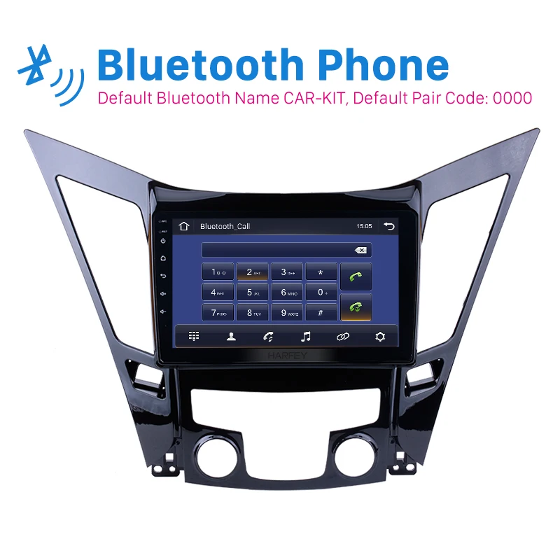GPS навигационная система Harfey 9 &quotAndroid 0 для HYUNDAI Sonata i40 i45 2011 2015 с TPMS DVR OBD II AUX USB SD SWC 3G