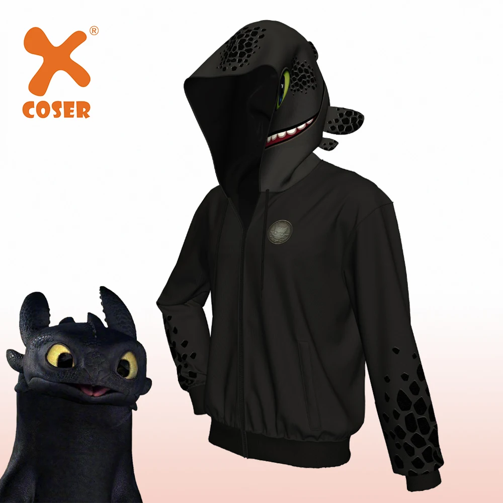 XCOSER Как приручить дракона беззубый творческая Толстовка для мужчин черный