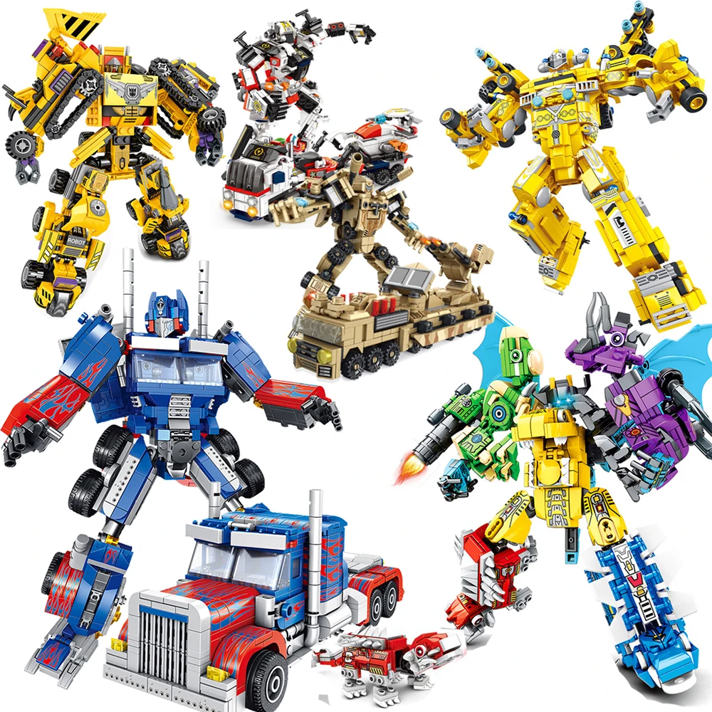 

Transformation Robot Building Block Deformation City Car Truck Creative DIY Assembling Constructor Bricks Gift Toys For Children