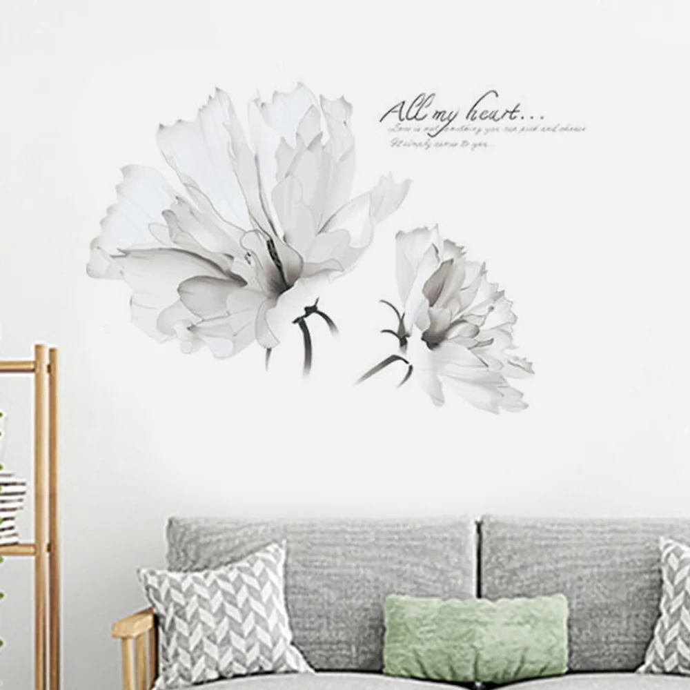 

Flower Adhesive Wallpaper Background Art Sticker Home Decoration for Bedroom Living Room