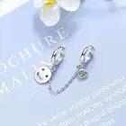 Серьга-кольцо с полым улыбкой женская, Ювелирное Украшение для ушей из 925 пробы и серебра с цирконием, S-E1045