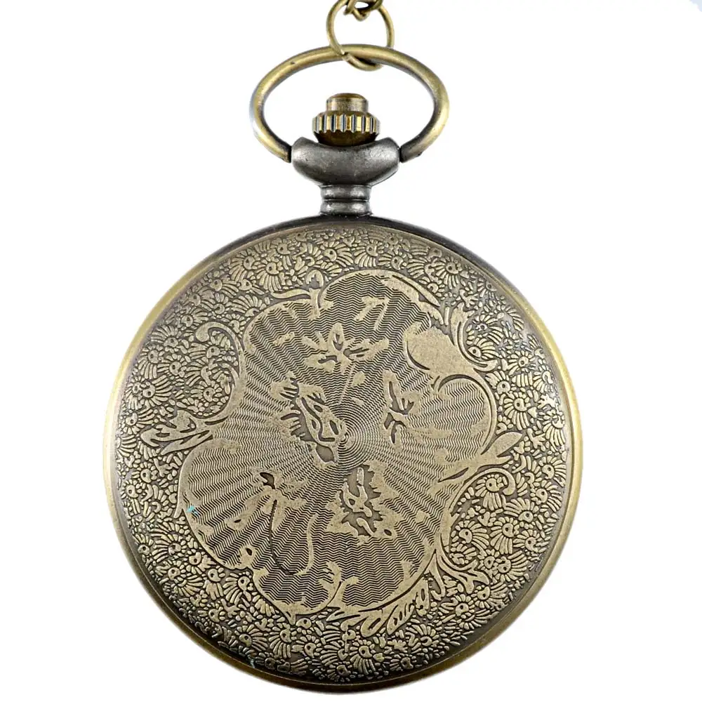 

Vintage Bronze Veteran Quartz Pocket Watch Classic Men Women Pendant Necklace Gift Clock