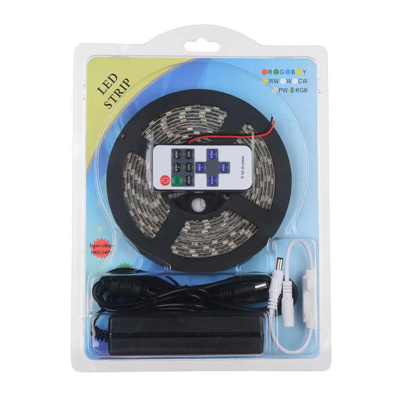 

LED light belt set 5050 remote control box 12V waterproof RGB seven color soft light bar 5630 set