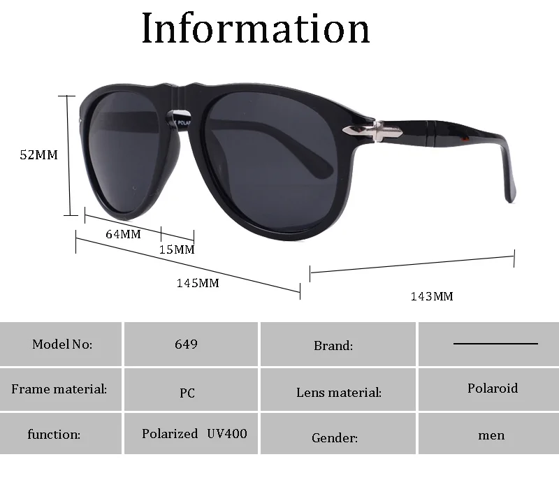 

luxury Classic Vintage Pilot Steve Style Polarized Sunglasses Men Driving Brand Design Sun Glasses Oculos De Sol 649