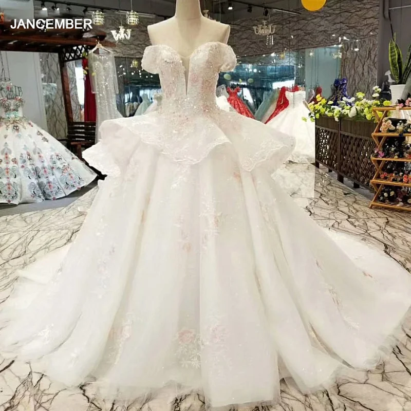 LS12345 Дешевые Свадебные платья с открытыми плечами на заказ милые свадебные для