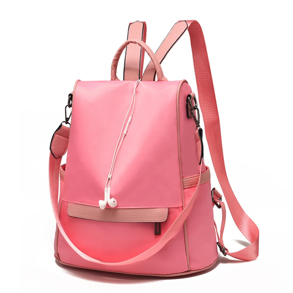 

Женские рюкзаки из ткани Оксфорд, многофункциональная Вместительная дорожная сумка на плечо с защитой от кражи, повседневные однотонные Во...