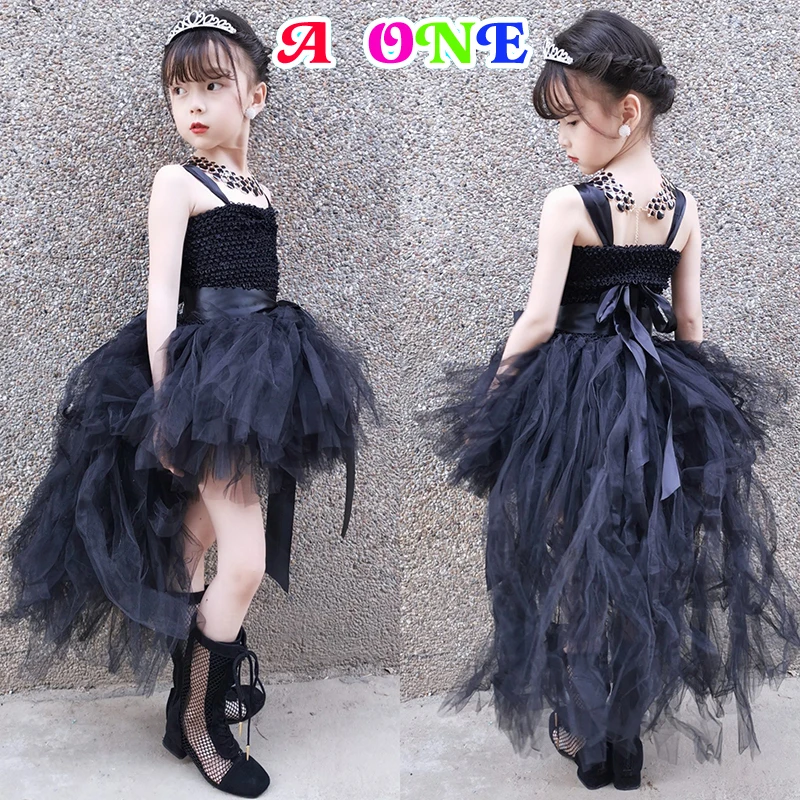 

Summer christmas dress dress girl dress elegant fashion party black evening dress kids vestidos for girls