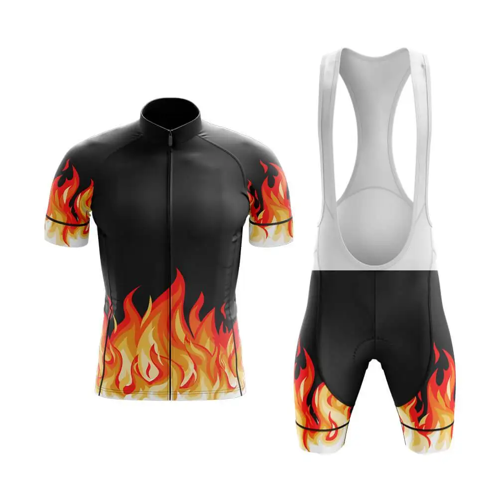 

2022 Men Cycling Jersey Flame Bike Shirts Bib Pants Set Short Sleeve Breathable Road Bicycle Wear Suits Maillot Ciclismo Hombre