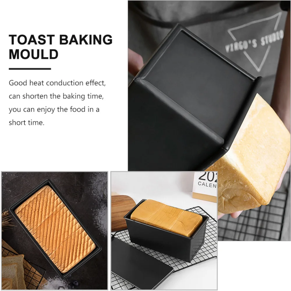 

1Pc Baking Mould with Lid Iron Non-stick Toast Baking Mold Home Kitchen Baking